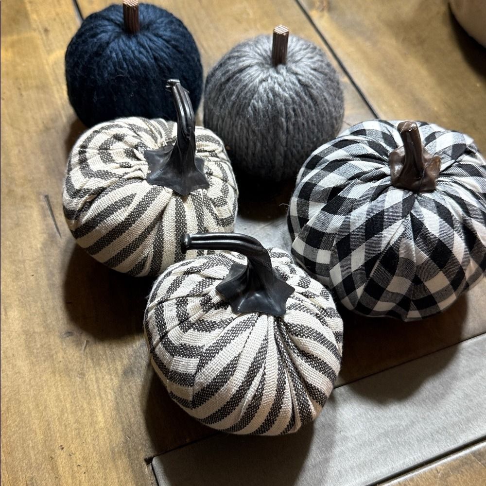 Target Black and Gray Fabric Pumpkins Set